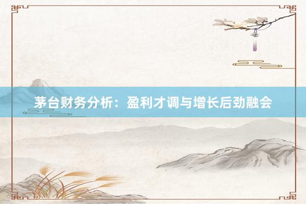 茅台财务分析：盈利才调与增长后劲融会